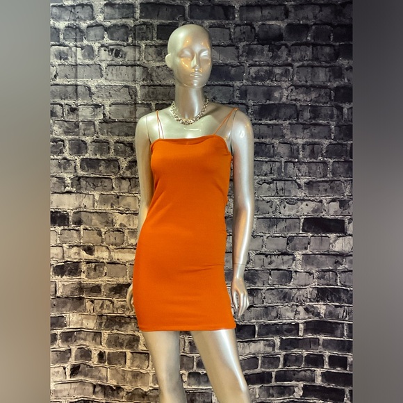 Orange Summer Bodycon Mini Dress - Picture 5 of 13